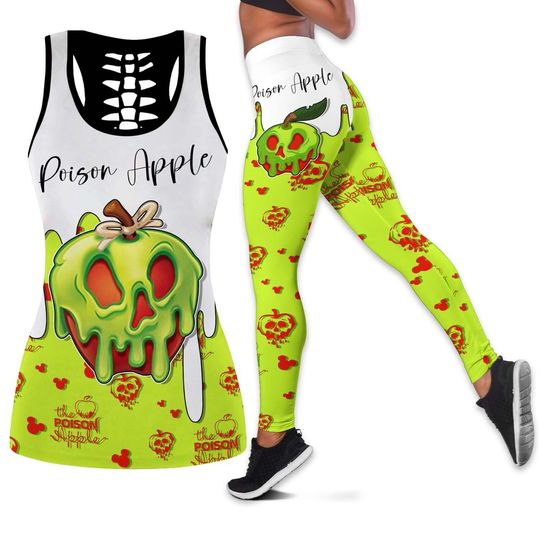 Snow White Poison Apple Disney Hollow Tanktop Legging Outfit Set