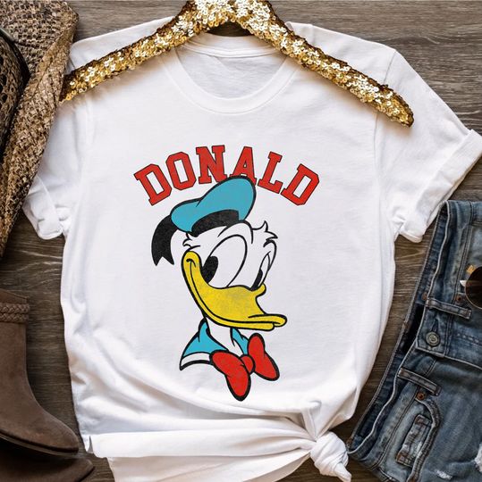 Disney Mickey And Friends Donald Duck Happy Big Face Shirt, Disneyland Vacation
