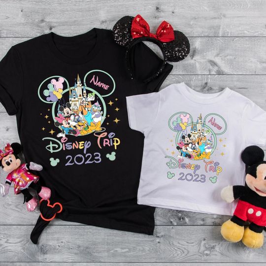 Personalized Disney Trip 2023 Shirt, Disney Family Vacation 2023 Shirt, Mickey and Friends Shirt