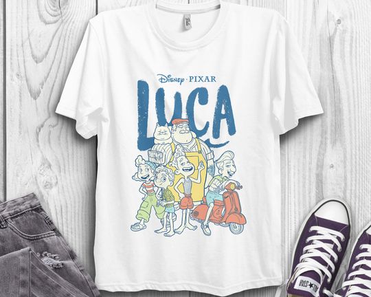 Discover Disney Pixar Luca Group Shot Logo T Shirt