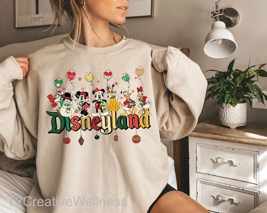 Vintage Disneyland Christmas Sweatshirt, Disney California Sweatshirt