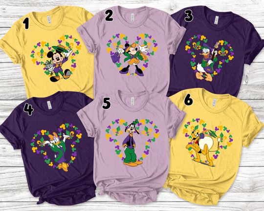 Mickey and Friends Mardi Gras Shirt, Disney Mardi Gras Carnival Party Matching