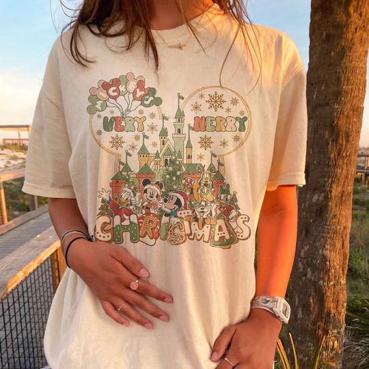 Discover Retro Disney Mickey Very Merry Christmas Shirt, Disney Vacation