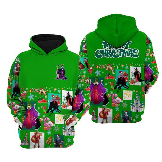 Maleficent Green Christmas Disney 3D Hoodie