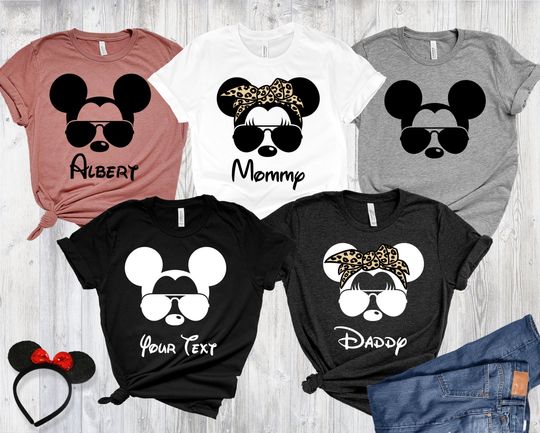 Disney Mouse Shirt, Minnie Mickey Leopard Shirts