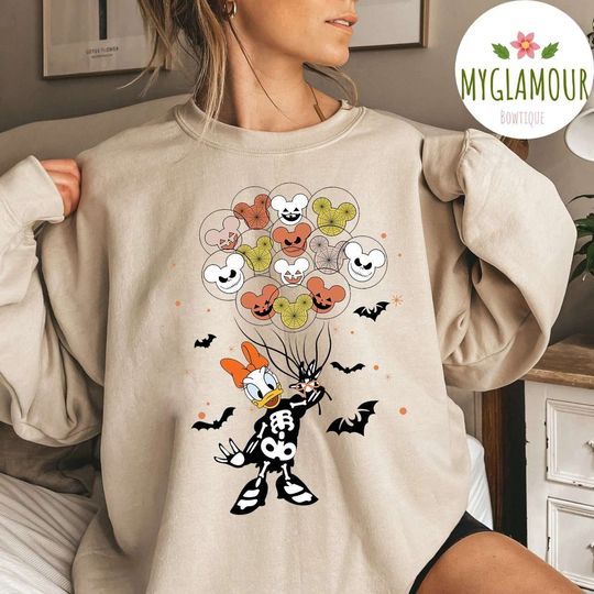 Disney Daisy Skeleton Custume Halloween Sweatshirt