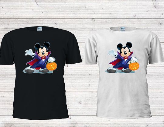 Disney Mickey Mouse T-shirt Halloween Devil Cape T shirt Tshirt Oversized Gift S-M-L-XL-XXL-3XL-4XL-5XL Vest Tank Top Men Women Unisex 4271