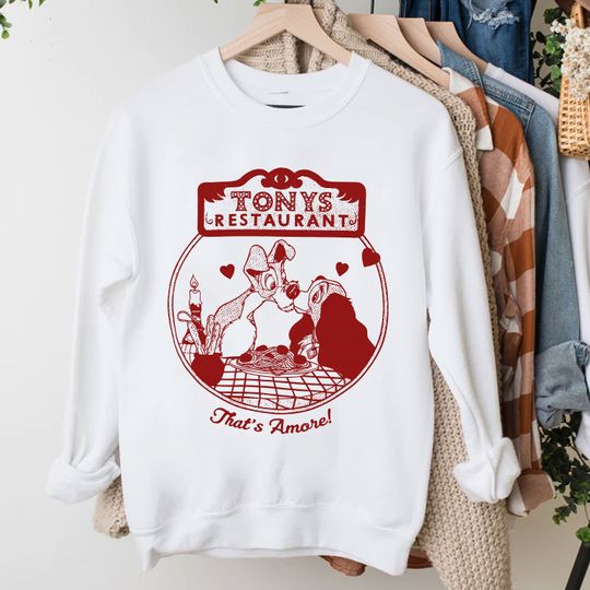 Lady And Tramp Tony's Restaurant Shirt Disneyland Valentine's Day Shirt Lady And Tramp Couple Matching Tee