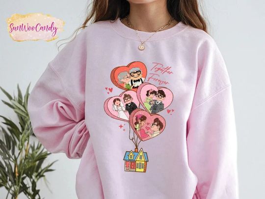 Carl And Ellie Valentine Sweatshirt, Vintage Disney Valentine