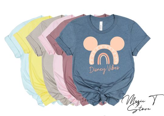Disney vibes shirt, Rainbow mickey shirt, Mickey Mouse Head Shirt