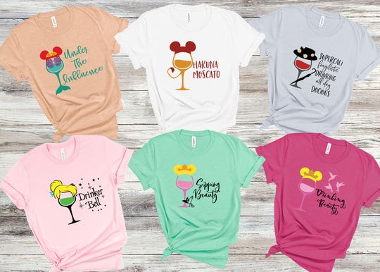 Disney Drinking Shirts, Disney Drinking Around The World T Shirt, Epcot Food And Wine Top, Disney Wine Tshirt