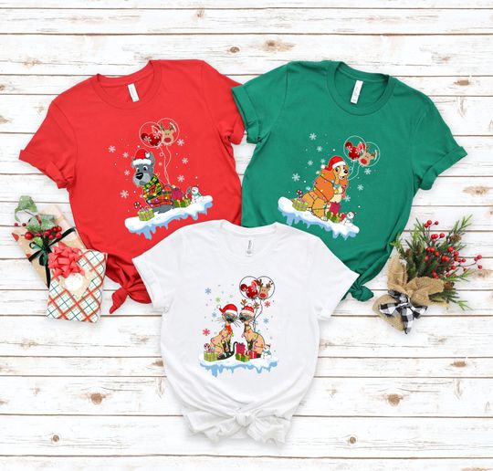 Lady and the Tramp Shirt, Disney Christmas Shirt, Christmas Balloon Shirt, Disney Group Shirt, Disney Vacation Shirt