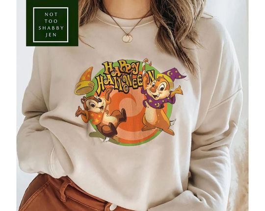 Chip And Dale Halloween Sweatshirt, Disney Sweatshirt