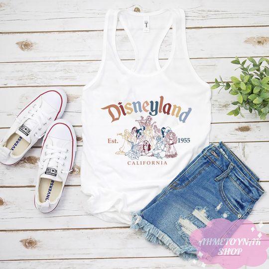 Discover Vintage Disney Princess EST 1955 Tank, Disneyland Est 1955 Tank