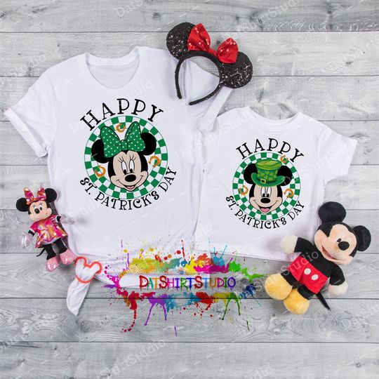 Disney St. Patrick's Day, Happy St. Patrick's Day, Minnie Mickey St. Patrick, Disney Shamrock Shirt