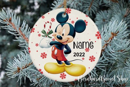Personalized Mickey Mouse Ornament, Disney Ornament