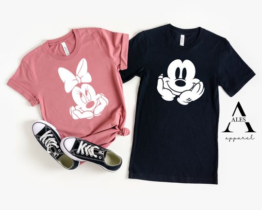 Cute Minnie Mickey Couple Shirts, Matching Shirts, Disneyworld Clothes, Custom Couple Shirts