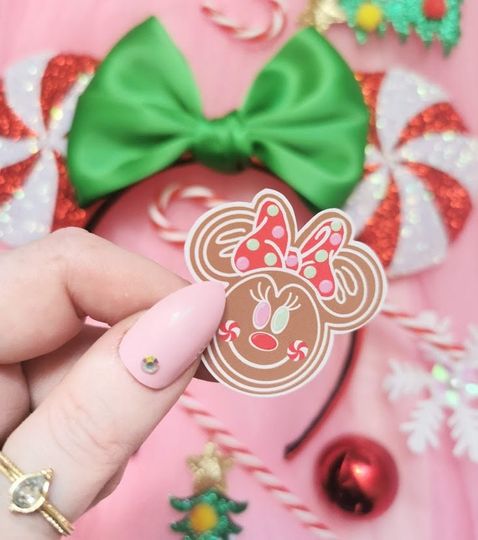 Gingerbread Minnie Mouse Sticker Disney Christmas Sticker