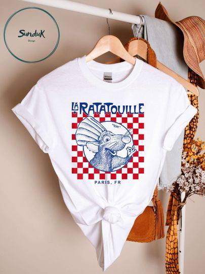 Disney Pixar Ratatouille Remy Paris Checkerboard Shirt