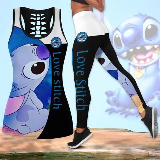 Love Stitch- Disney Hollow Tanktop Legging Outfit Set