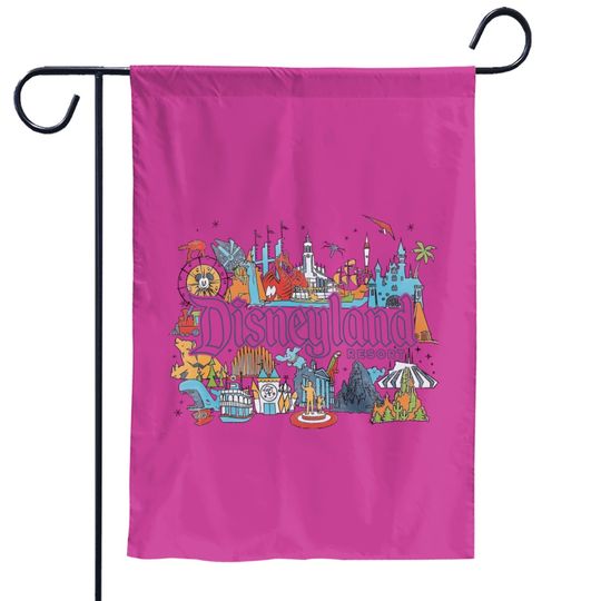 Disneyland Resort Garden Flags, Vintage Disneyland Garden Flags, Disney Aesthetic Garden Flags