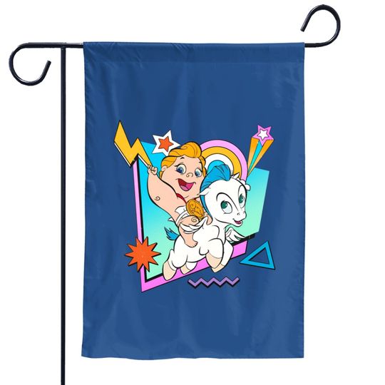 Retro 90S Baby Hercules and Pegasus Garden Flags / Disney Hercules Garden Flags