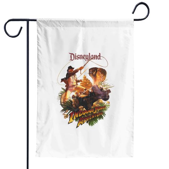Indiana Jones Adventure Disneyland 1995 Comfort Colors Garden Flags,Indiana Jones Garden Flags