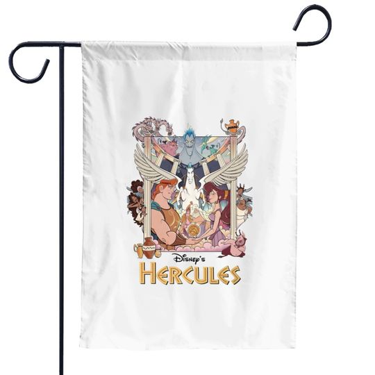 Vintage 90's Disney Hercules Garden Flags, Retro Hercules 1997 Garden Flags, Magic Kingdom Garden Flags