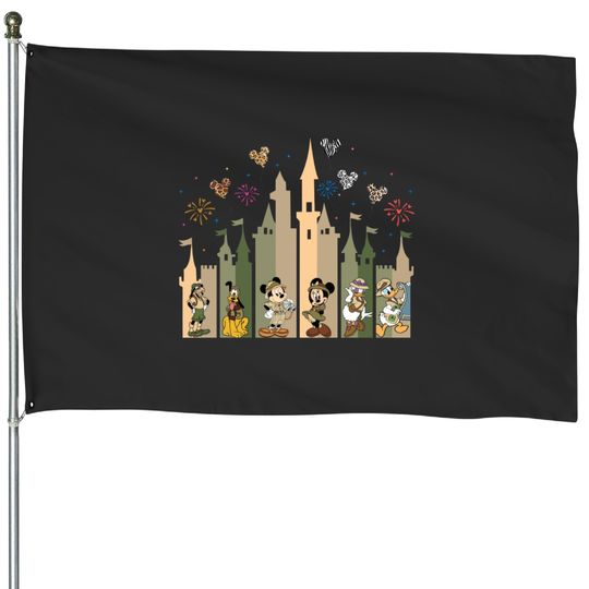 Disney Safari Castle House Flags, Mickey Safari Friends House Flags, Matching Squad House Flags, Disney Family Vacation House Flags