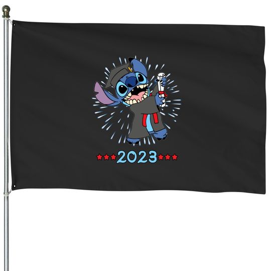 Stitch Graduation 2023 House Flags/Disney Stitch Graduation Toddler House Flags