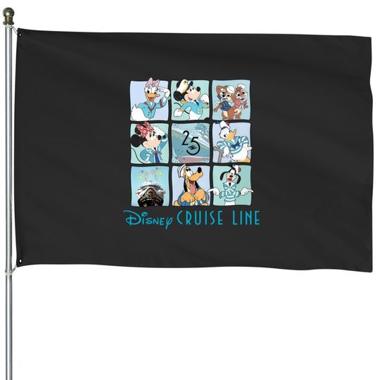 Disney Cruise line 25th anniversary House Flags, Silver anniversary at sea House Flags, Family cruise 2023 House Flags
