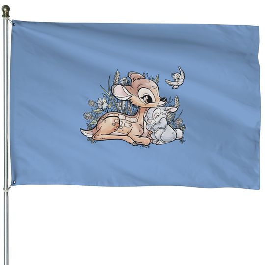 Vintage Disney Bambi House Flags, Disneyworld House Flags, Disneyland House Flags