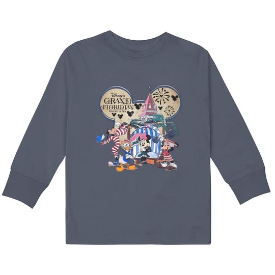 Disney Grand Floridian Resort & Spa Kids Long Sleeve T Shirts, Vintage Disneyland Resort Kids Long Sleeve T Shirts
