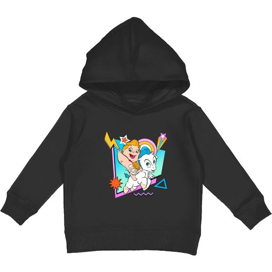 Retro 90S Baby Hercules and Pegasus Kids Pullover Hoodies / Disney Hercules Kids Pullover Hoodies