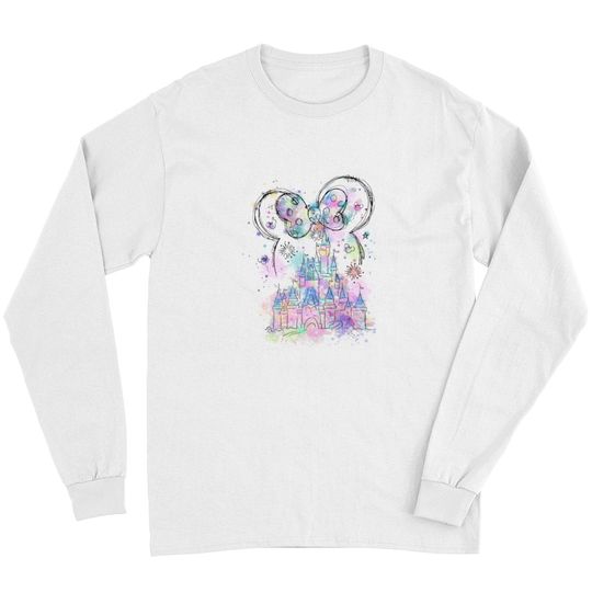 Watercolor Disney Castle Long Sleeves, Minnie Ears Magic Kingdom Long Sleeves, Disney Long Sleeves