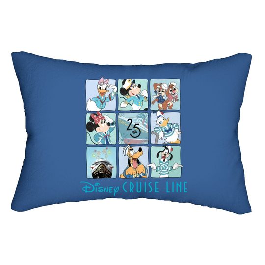 Disney Cruise line 25th anniversary Lumbar Pillows, Silver anniversary at sea Lumbar Pillows, Family cruise 2023 Lumbar Pillows