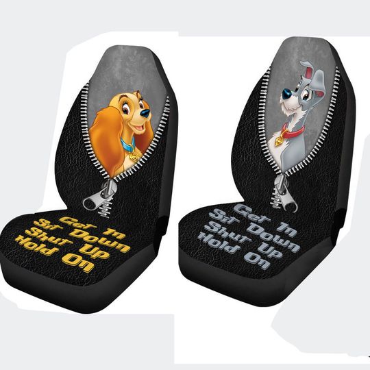 Lady And The Tramp Car Seat Covers, Disney Car Accessories, Disney Dog Carseat Cover, Front Seat Covers