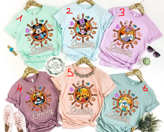 Personalized Mickey and Friends Summer Vibes Disney Cruise Shirt, Disney Family Cruise Vacation 2024