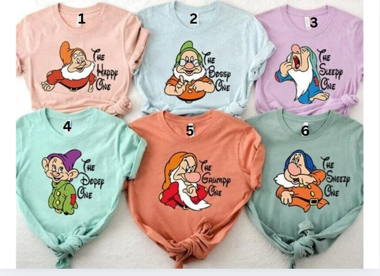 Seven Dwarfs Shirts, Seven Dwarfs, Disney Group Shirts, Snow White