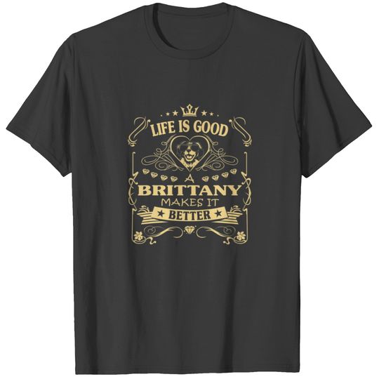 Life Is Good A Brittany Makes It Better Retro Vint T-shirt
