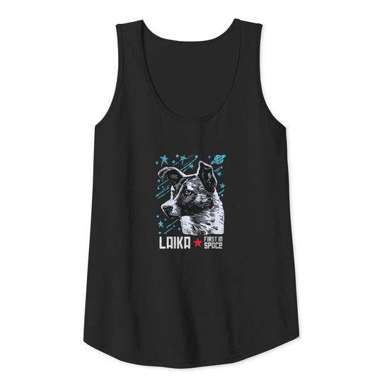 Laika Soviet Union USSR Cosmonaut Dog First In Tank Top