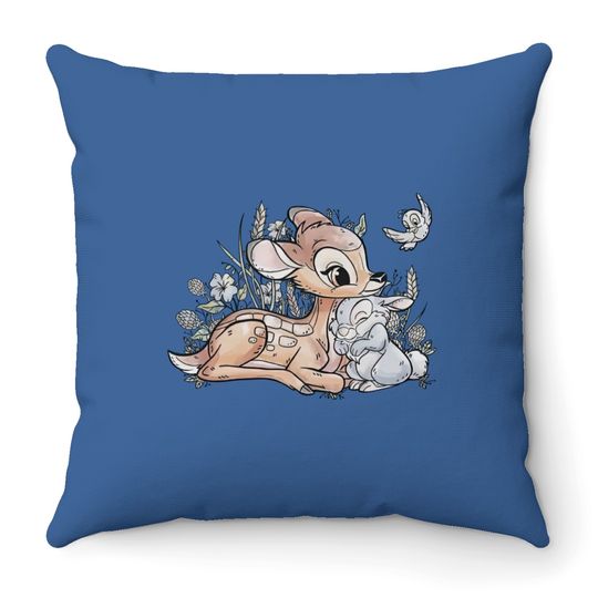 Vintage Disney Bambi Throw Pillows, Disneyworld Throw Pillows, Disneyland Throw Pillows