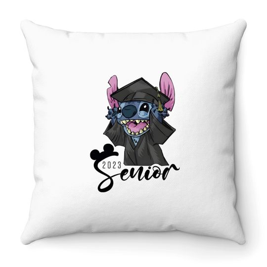 Stitch Graduation Throw Pillows, Disney Graduation Gifts, Disney Graduation Trip Throw Pillows, Disney Graduate Throw Pillows