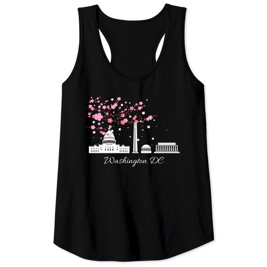 Washington DC Cherry Blossoms Monuments Memorials Tank Tops