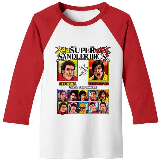 Super Sandler Bros - Fighting Game - Adam Sandler - Baseball Tees