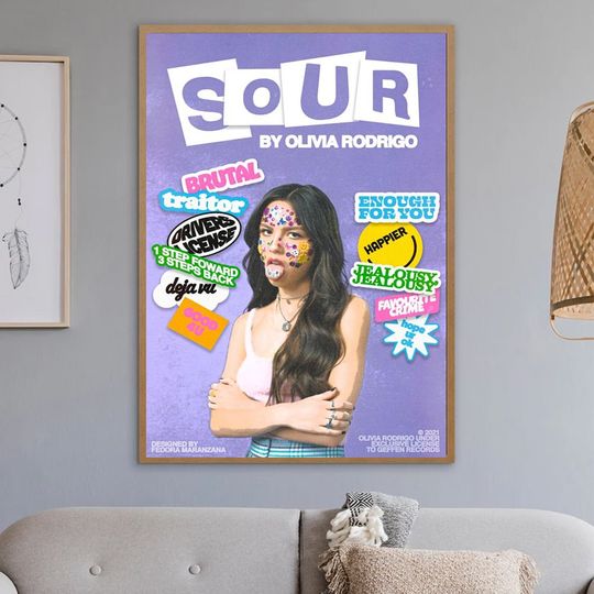 Olivia Rodrigo Poster, Olivia Rodrigo Sour Poster