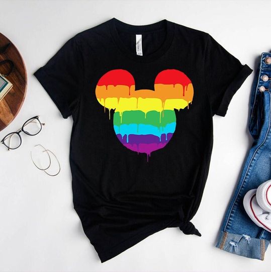 Rainbow Mickey Disney Shirt, Gay Pride Love Shirt, LGBTQ Shirt, Melting Mickey Head T-Shirt