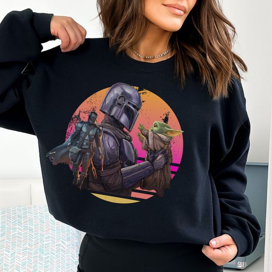 Disney Mandalorian Sweatshirt, Mandalorian Grogu Sweatshirt, Disney Star Wars,