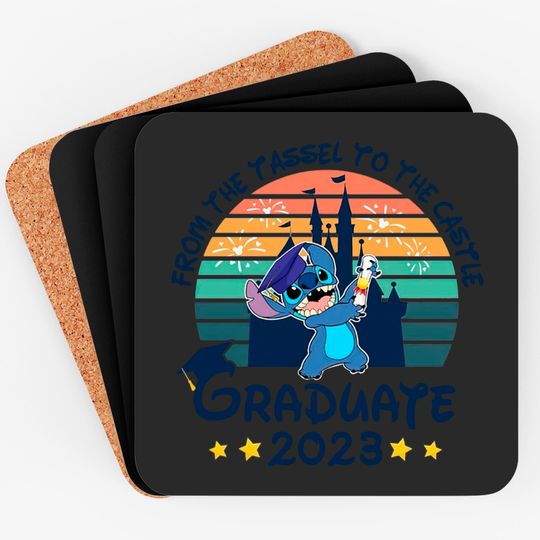Stitch Graduate 2023 Coasters, Disney Graduation Coasters, Class Of 2023 Coasters