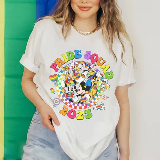 Disney LGBT Pride Squad T-shirt | Pride Month 2023 Shirt | Rainbow Mickey & Friends Gays Day Shirt